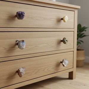 Crystal Drawer Pulls Cabinet Knobs Natural Stone Mixed Lot Set of 6